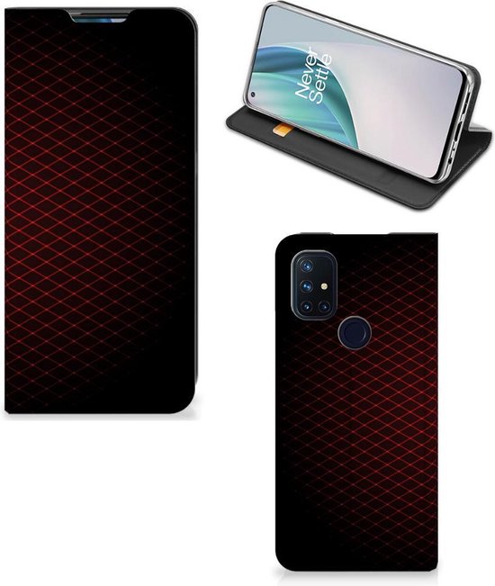 Coque de téléphone avec photo OnePlus Nord N10 5G Smart Cover Checkered Red