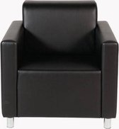 Schaffenburg serie 260 1 zits fauteuil, 83x83x83cm (BxHxD) in het kunstleder zwart