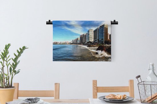 Tapisserie Fortaleza - Vagues sur les rochers près de Fortaleza au Brésil Tapisserie en coton 60x40 cm - Tapisserie avec photo