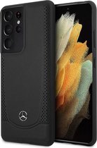 Samsung Galaxy S21 Ultra Backcase hoesje - Mercedes-Benz - Effen Zwart - Leer