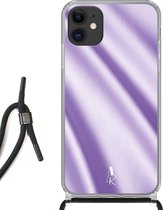 iPhone 11 hoesje met koord - Lavender Satin