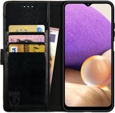 Rosso Element Book Case Wallet Hoesje Geschikt voor Samsung Galaxy A32 5G | Portemonnee | 3 Pasjes | Magneetsluiting | Stand Functie | Zwart