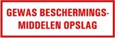 Tekststicker Gewas beschermingsmiddelen opslag 225 x 75 mm