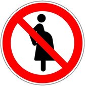 Verboden voor zwangere vrouwen bord - kunststof - P042 100 mm
