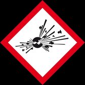 GHS01 explosieve stoffen sticker, 500 op rol 105 x 105 mm - 500 per rol