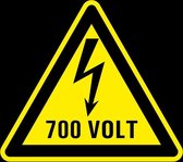 Waarschuwingsbord elektrische spanning 700 volt - kunststof 150 mm