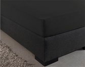 Dekbeddenwereld- hoeslaken- jersey- stretch-Tweepersoons - 140x200+30cm- geschikt voor boxspring-zwart