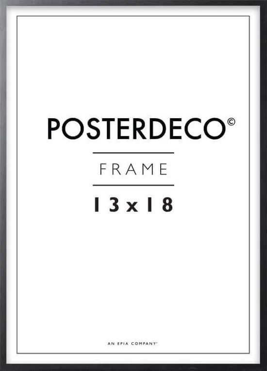 Fotolijst - Posterdeco - Premium Hout - Fotomaat 13x18 cm - Posterlijst - Fotolijstje - Zwart
