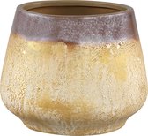 PTMD Maze gold ceramic bombey pot round l