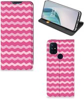 GSM Hoesje ontwerpen OnePlus Nord N10 5G Fotohoesje Waves Pink