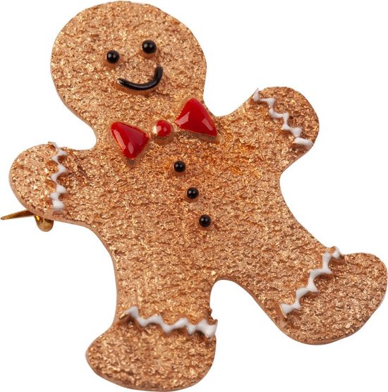 Milk&Moo Gingerbread Man broche - broche kerst Nieuwjaar - broche spelden |  bol.com