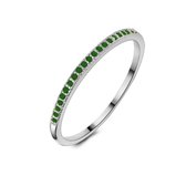 Twice As Nice Ring in zilver, eternity, smaragd gekleurde zirkonia, 1,5 mm 50