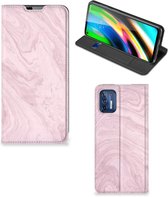Flip Case Motorola Moto G9 Plus Smart Cover Marble Pink