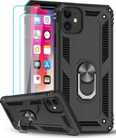 BixB iPhone 12 Pro Max Bruchem TPU Case Backcover - Hoesje Zwart + x2 Screenprotector