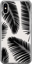 iPhone XS Max hoesje siliconen - Palm leaves silhouette | Apple iPhone Xs Max case | TPU backcover transparant