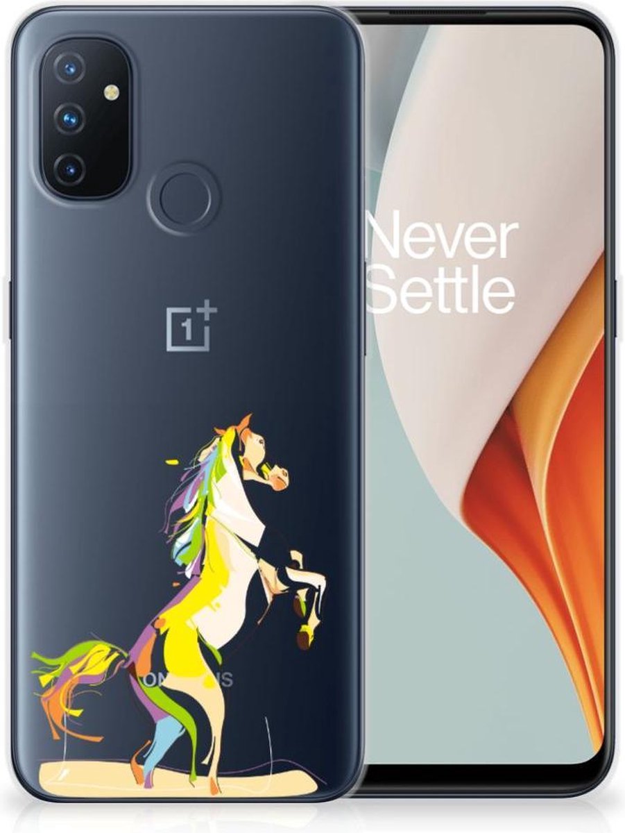 OnePlus Nord N100 Telefoonhoesje met Naam Horse Color