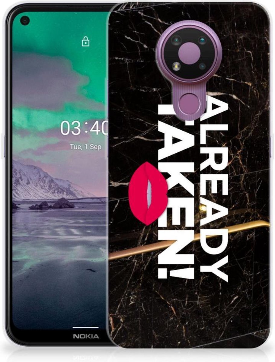 Nokia 3.4 Siliconen hoesje met naam Already Taken Black