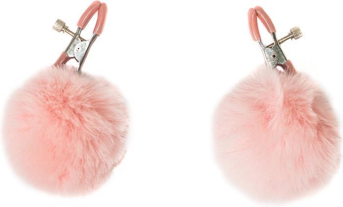Goedkoopste Tepelklemmen Met Vacht - BDSM - Bondage - Luxe Verpakking - Party Hard - Angelic Roze