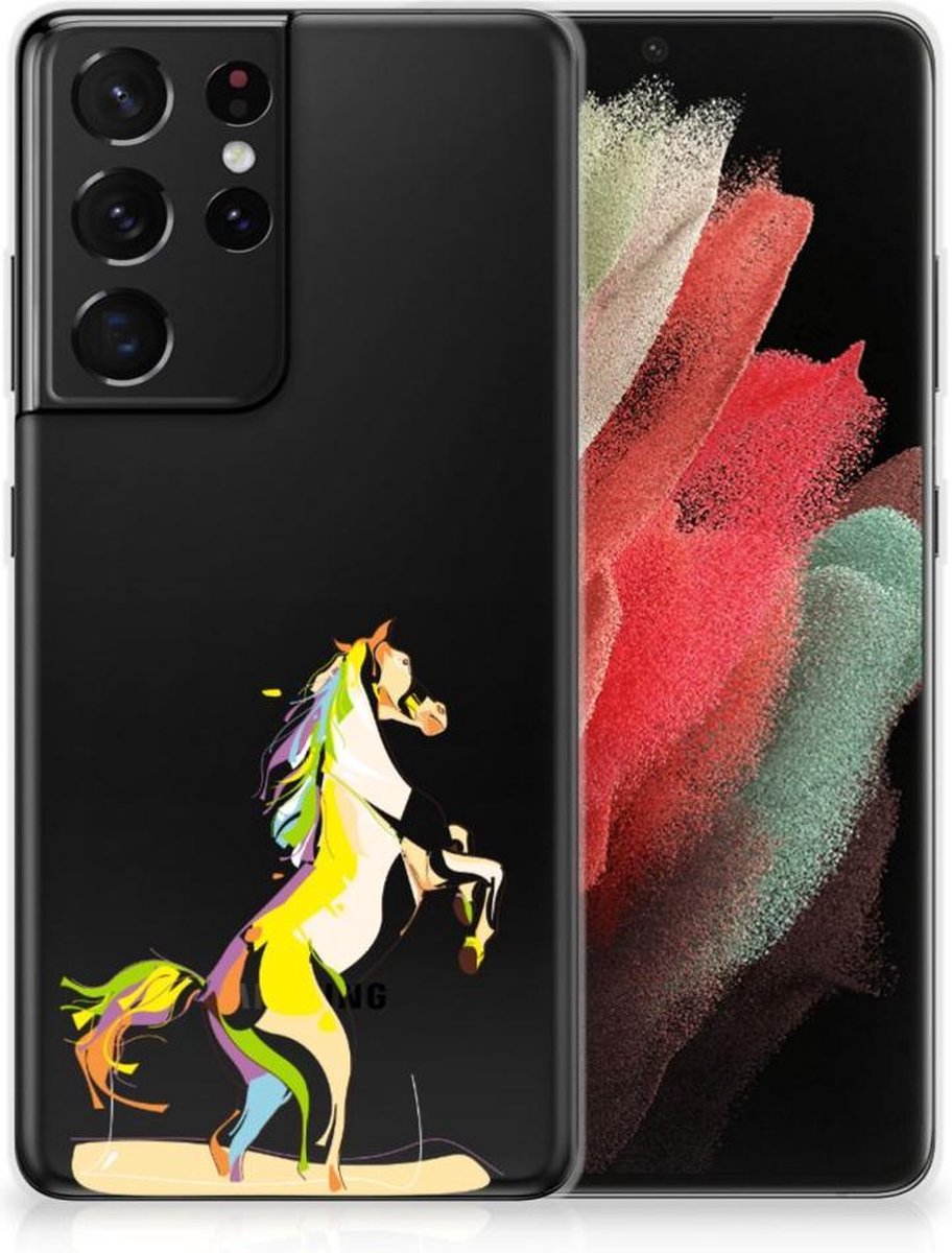 Samsung Galaxy S21 Ultra Telefoonhoesje met Naam Horse Color