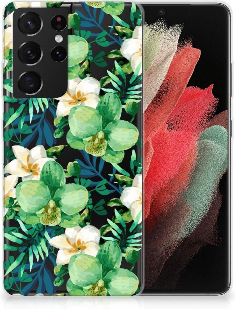Samsung Galaxy S21 Ultra TPU Case Orchidee Groen