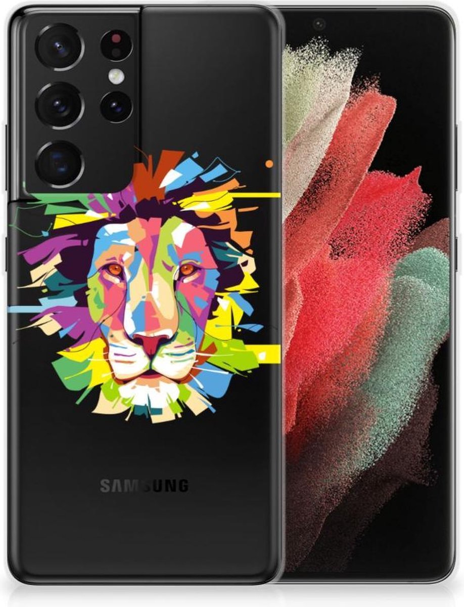 Samsung Galaxy S21 Ultra Telefoonhoesje met Naam Lion Color