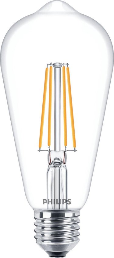 Philips Lighting 76305300 LED-lamp Energielabel E (A - G) E27 Speciale vorm 7 W = 60 W Warmwit (Ø x l) 6.4 cm x 14 cm 1 stuk(s)