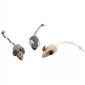 Duvo+ Rope kleine muizen Grijs 3pc - 14x2x1,5cm
