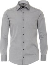 VENTI modern fit overhemd - grijs (contrast) - Strijkvrij - Boordmaat: 41