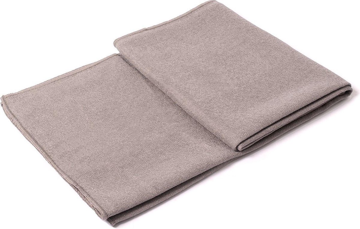 Yoga handdoek antislip grijs - Lotus