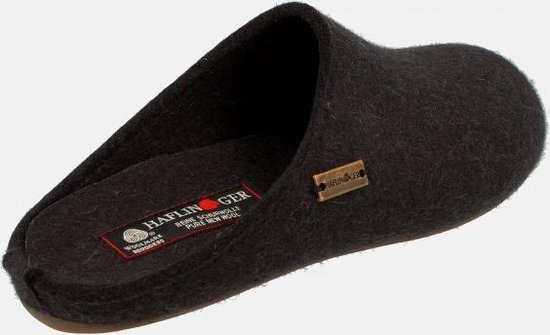 Haflinger Everest Fundus - instap pantoffel - donkergrijs - maat 37 - Vilt, comfortabel, antislip