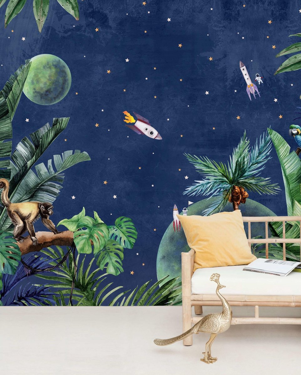 Jungle to Space Behang Mural - Behangpapier Slaapkamer - x 280cm - Mat... | bol.com
