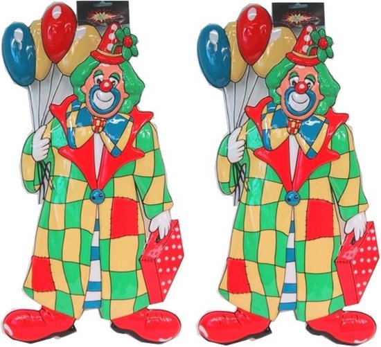verkoudheid opraken Handvol Clown carnaval decoratie met ballonnen 60 cm - Feestartikelen/versieringen  | bol.com