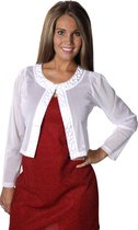 Bolero - met plastic stenen - wit S/M