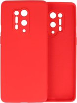 OnePlus 8 Pro Hoesje Fashion Color Backcover Telefoonhoesje Rood