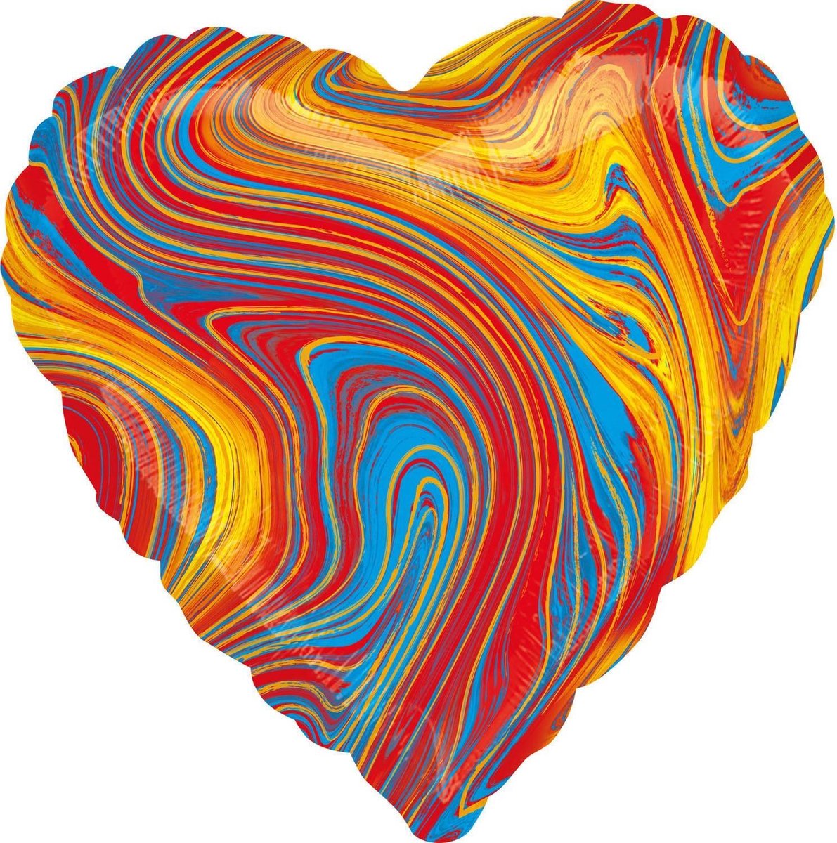 Amscan - Folieballon Hart Marble Colorful Lava 45 cm