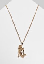 Urban Classics - Pray Hands Necklace gold one size Ketting - Goudkleurig