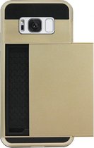 ADEL Kunststof Back Cover Hardcase Hoesje Geschikt voor Samsung Galaxy S8 Plus - Pasjeshouder Goud