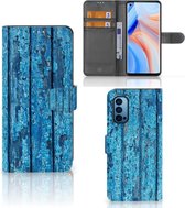 Magnet Case OPPO Reno 4 Pro 5G Telefoonhoesje Wood Blue