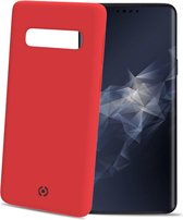 Celly Feeling Samsung S10+ hoes- Siliconen buitenkant met antikras binnenkant - Rood