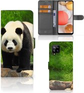 Telefoontas Geschikt voor Samsung Galaxy A42 5G Hoesje Panda