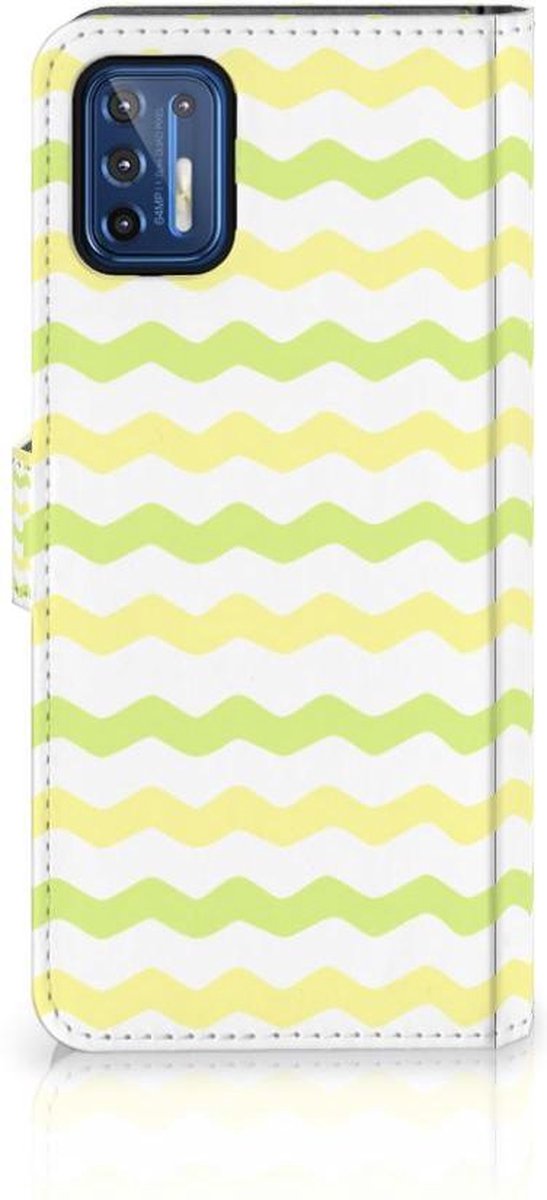 Motorola Moto G9 Plus Telefoon Hoesje Waves Yellow
