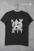 Kawaii Hentai Ahegao T-Shirt | Anime Waifu Cute | Manga Comic Style | Zwart Maat M