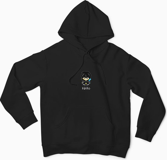 SAO Kirito Pixel Unisex Hoodie - Sword Art Online - Anime Manga MMORPG Fantasy VR Merchandise Merch - Maat M
