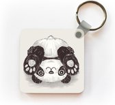 Sleutelhanger - Uitdeelcadeautjes - Voet - Panda - Zwart - Wit - Plastic