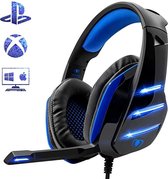 headset ps4 draadloos - ZINAPS¬Æ Gaming-headset voor PS4. surround basgeluid. professionele hoofdtelefoon met microfoon. LED-licht voor Xbox One PC Laptop Mac Tablet