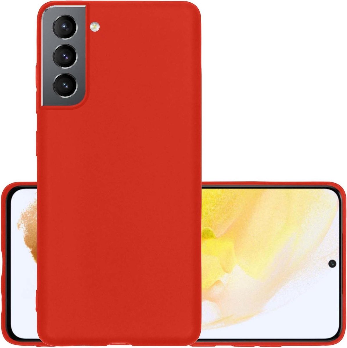 Hoesje - Geschikt voor Samsung Galaxy S21 - Sterk & Shockproof - Hoes Cover - Siliconen Case - Rood