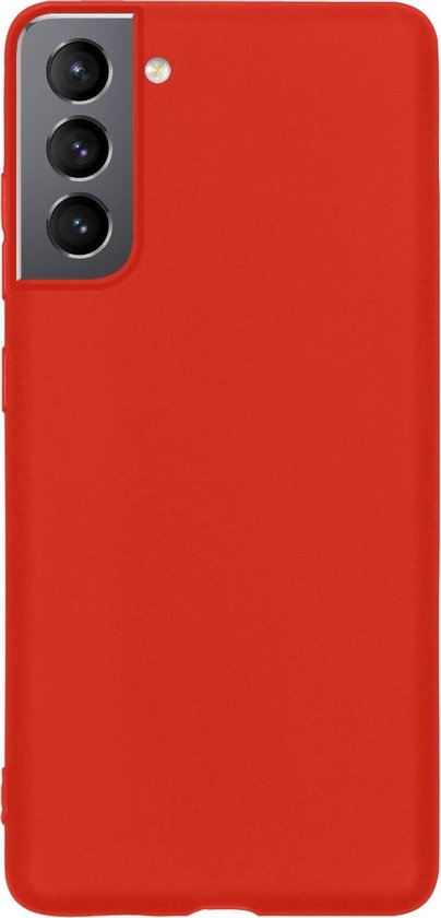 Hoesje Geschikt voor Samsung S21 Plus Hoesje Siliconen Cover Case - Hoes Geschikt voor Samsung Galaxy S21 Plus Hoes Back Case - Rood