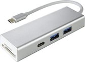 Hama USB-3.1-Type-C-hub 1:3 Aluminium 2x USB-A USB-C Kaartlezer