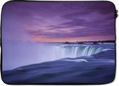 Laptophoes 14 inch 36x26 cm - Watervallen  - Macbook & Laptop sleeve Niagara Falls tijdens zonsondergang - Laptop hoes met foto