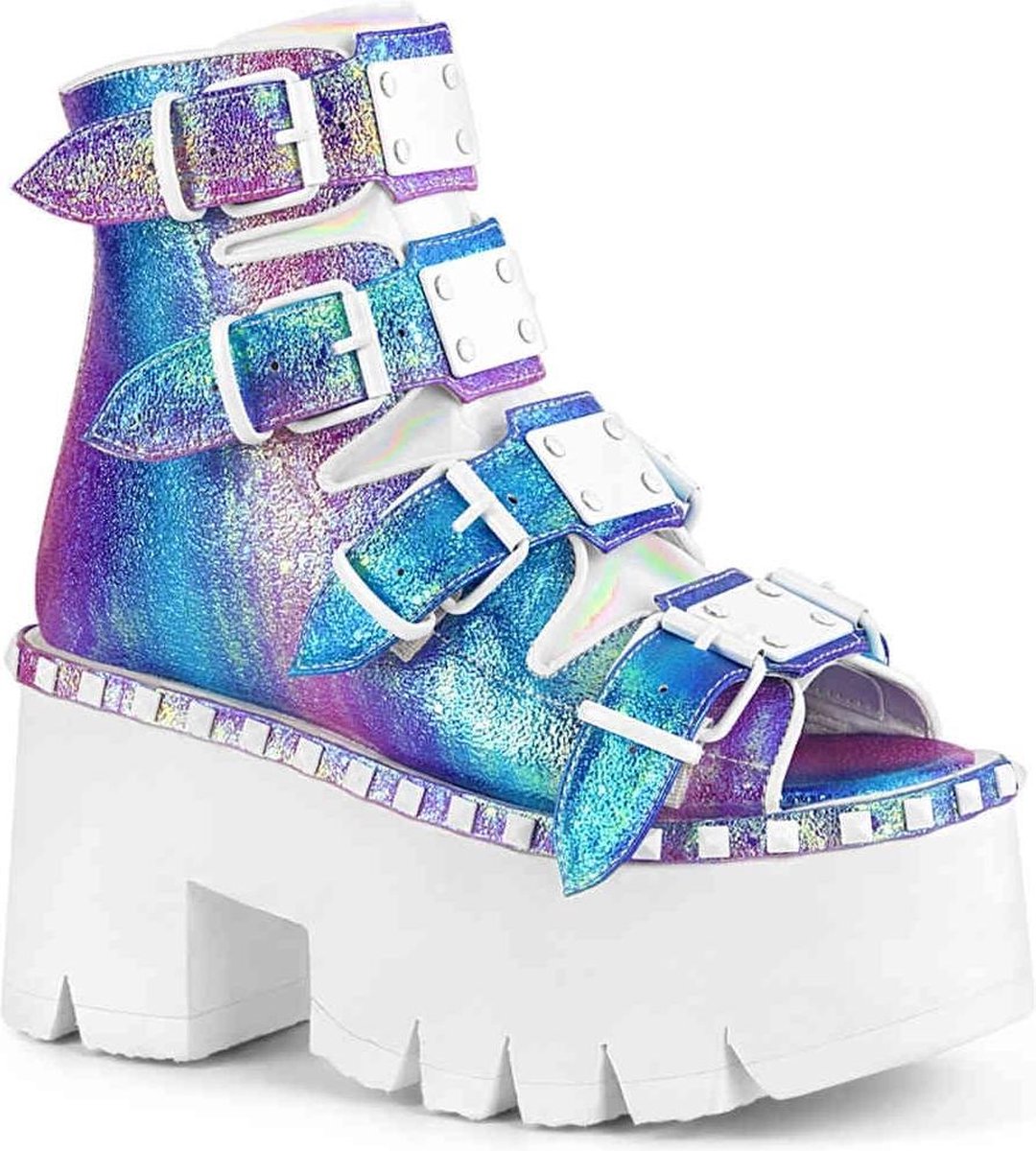 Demonia Plateau Sandaal 40 Shoes ASHES 70 Paars Wit
